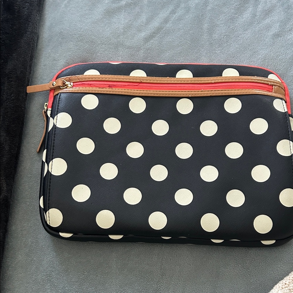 Polka Dot Laptop Sleeve with Red Accents